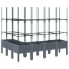Jardinera con enrejado PP gris 160x120x142.5 cm 5