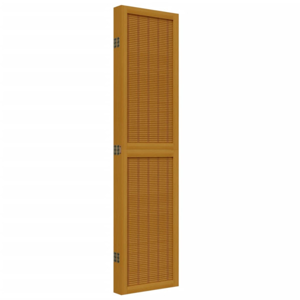 Biombo separador de 5 paneles madera maciza paulownia marrón M 5