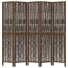 Biombo separador de 5 paneles madera paulownia marrón oscuro 4