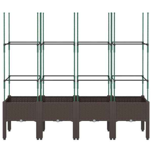 Vaso/floreira de jardim c/ treliça 160x40x142.5cm PP castanho M 3