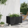 Vaso/floreira de jardim com rodas 80x50x54 cm PP preto 1