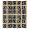 Biombo separador 5 paneles madera maciza Paulownia marrón negro 4