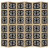 Biombo separador 6 paneles madera maciza Paulownia marrón negro 4