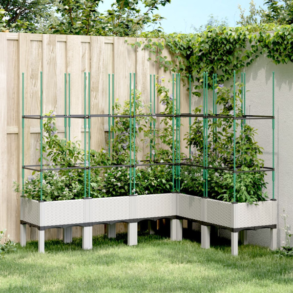 Jardinera con enrejado PP blanco 160x120x142.5 cm D