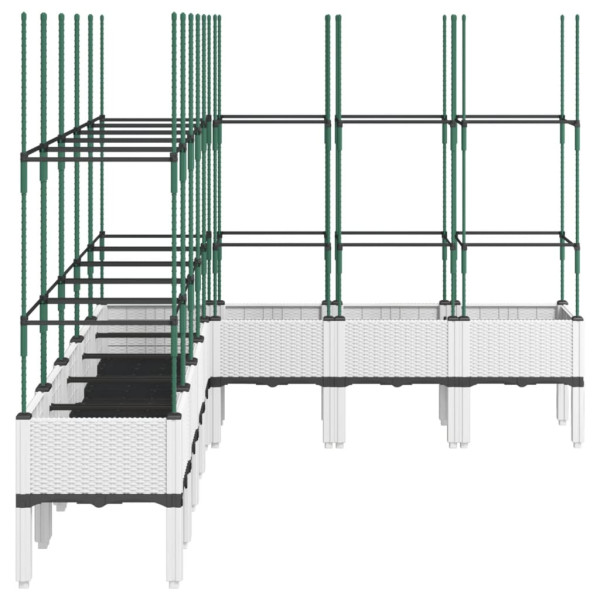 Jardinera con enrejado PP blanco 200x160x142.5 cm M 4