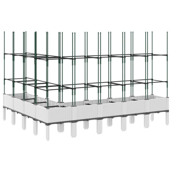 Jardinera con enrejado PP blanco 200x160x142.5 cm M 5