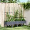 Jardinera con enrejado PP gris 160x40x142.5 cm 1