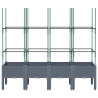 Jardinera con enrejado PP gris 160x40x142.5 cm 3