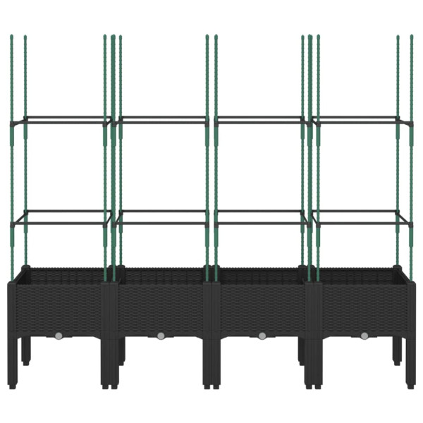 Jardinera con enrejado PP negro 160x40x142.5 cm M 3