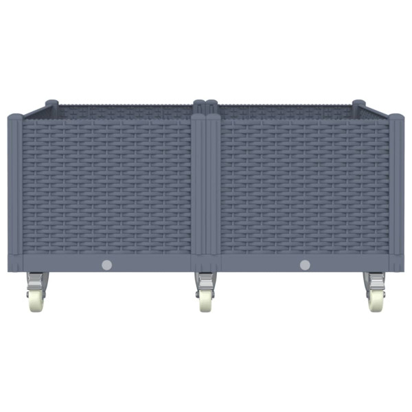 Jardinera con ruedas PP gris 100x80x54 cm M 3