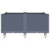 Jardinera con ruedas PP gris 100x80x54 cm 3