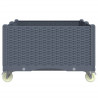 Jardinera con ruedas PP gris 100x80x54 cm 4