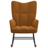 Silla mecedora de terciopelo marrón 2