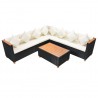 5 pcs conjunto lounge de jardim c/ almofadões vime PE preto 3