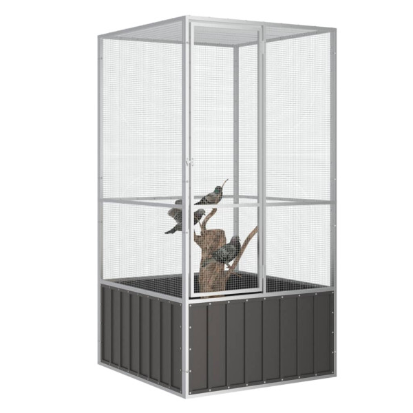 Gaiola p/ pássaros 111x107x211.5 cm aço galvanizado antracite M 2