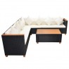 5 pcs conjunto lounge de jardim c/ almofadões vime PE preto 4