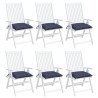 Almofadões cadeira 6 pcs 50x50x7 cm tecido oxford azul-marinho 3