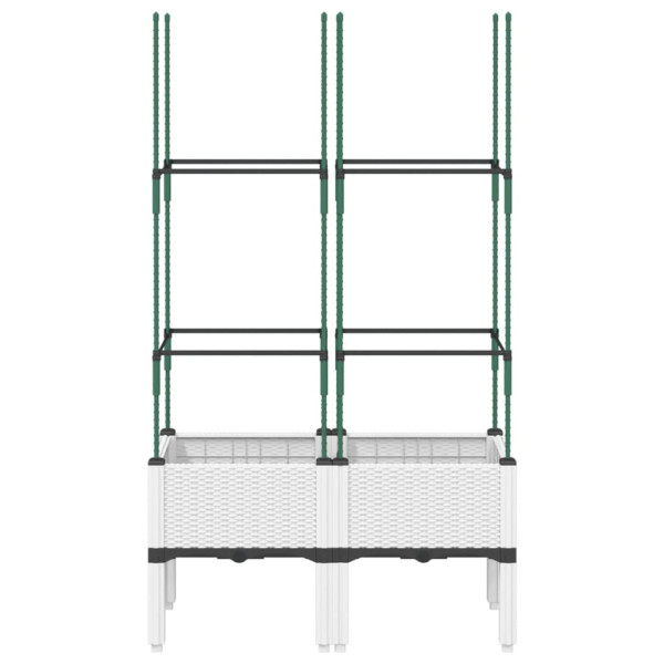 Vaso/floreira de jardim c/ treliça 80x40x142.5 cm PP branco M 3