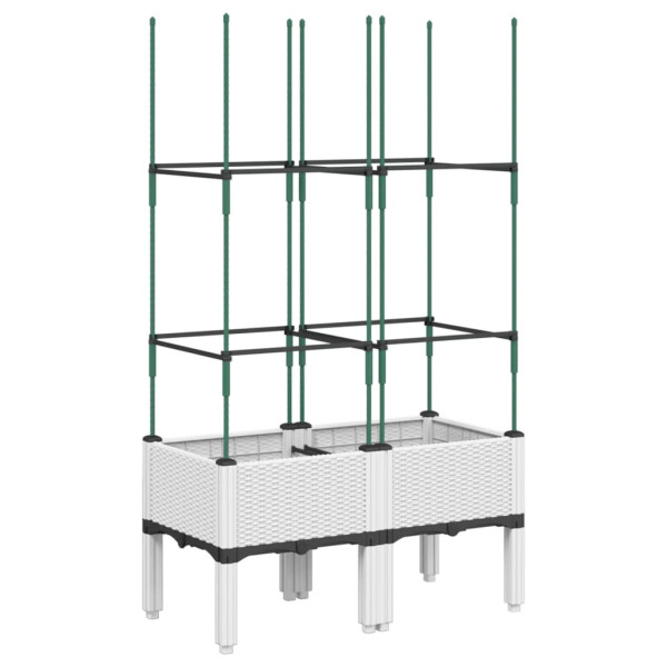 Jardinera con enrejado PP blanco 80x40x142.5 cm M 5