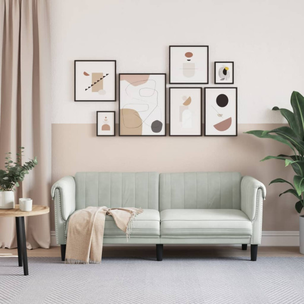 Sofá de 2 plazas terciopelo gris claro M 3