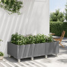 Jardinera con ruedas PP gris claro 150x80x54 cm 1