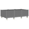 Jardinera con ruedas PP gris claro 150x80x54 cm 2