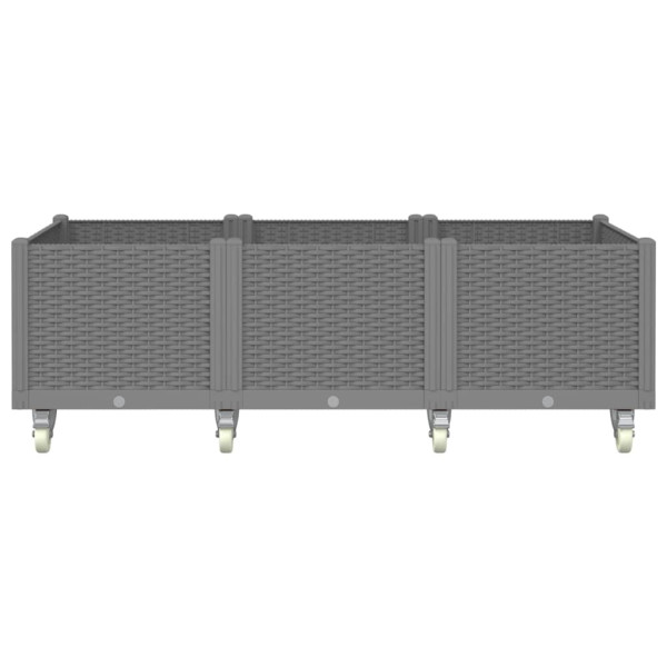 Jardinera con ruedas PP gris claro 150x80x54 cm M 3