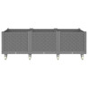 Jardinera con ruedas PP gris claro 150x80x54 cm 3