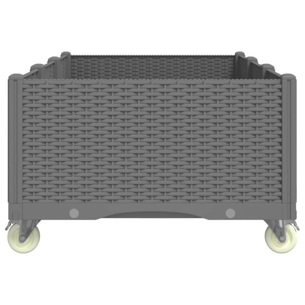 Jardinera con ruedas PP gris claro 150x80x54 cm M 4