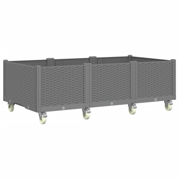Jardinera con ruedas PP gris claro 150x80x54 cm M 5
