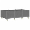 Jardinera con ruedas PP gris claro 150x80x54 cm 5