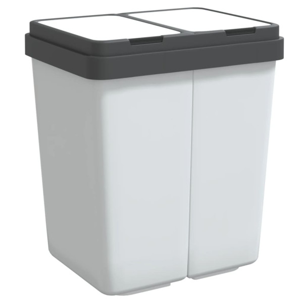Cubo de basura doble blanco 2x25 L M 2