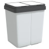 Cubo de basura doble blanco 2x25 L 2