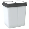 Cubo de basura doble blanco 2x25 L 5