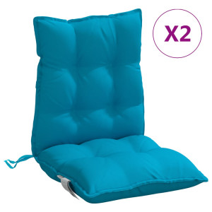 Cojines para silla respaldo bajo 2 uds tela Oxford azul claro H