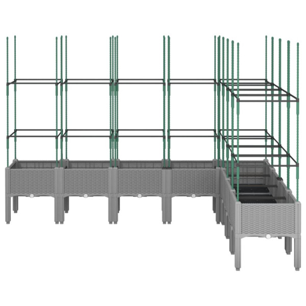 Jardinera con enrejado PP gris claro 200x160x142.5 cm M 3