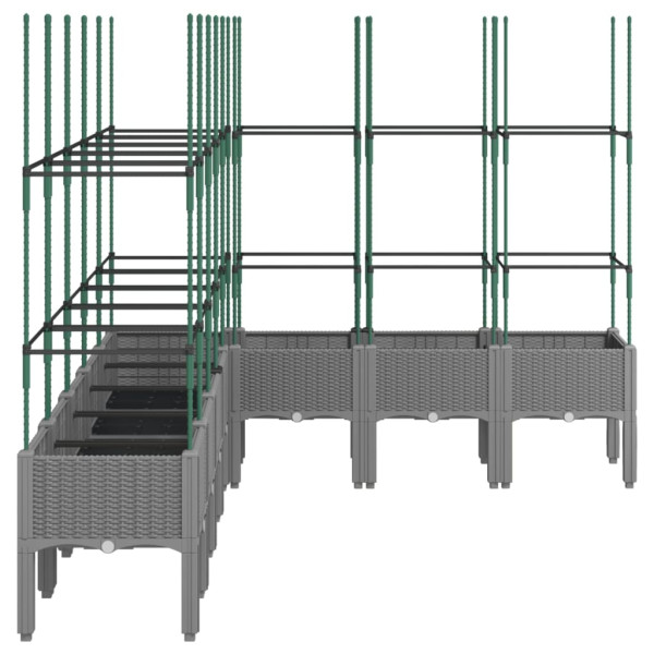 Jardinera con enrejado PP gris claro 200x160x142.5 cm M 4