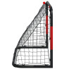 Baliza de futebol com rede 90x48x71 cm aço vermelho e preto 5