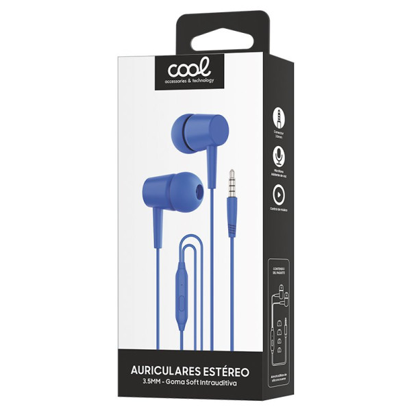 Auscultadores 3,5 mm COOL Estereo de urso com micro azul M 2