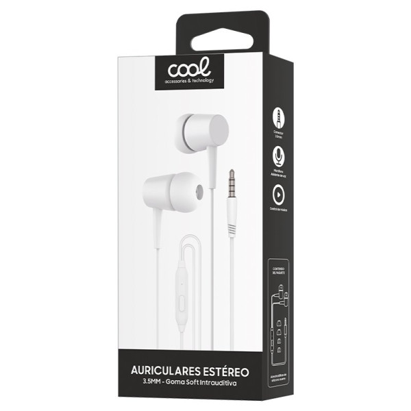 Auriculares 3,5 mm COOL Bear Stereo Con Micro Blanco M 2