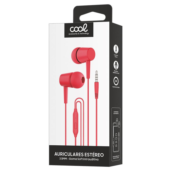 Auriculares 3,5 mm COOL Bear Stereo Con Micro Rojo M 2