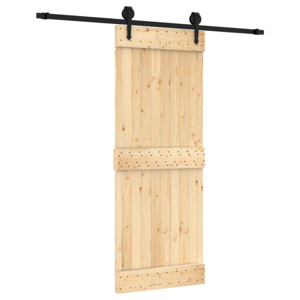 Puerta corredera con herrajes madera maciza de pino 80x210 cm M 2