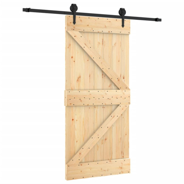Puerta corredera con herrajes madera maciza de pino 95x210 cm M 2