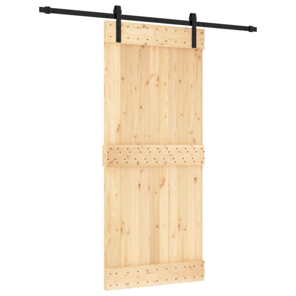 Puerta corredera con herrajes madera maciza de pino 90x210 cm M 2