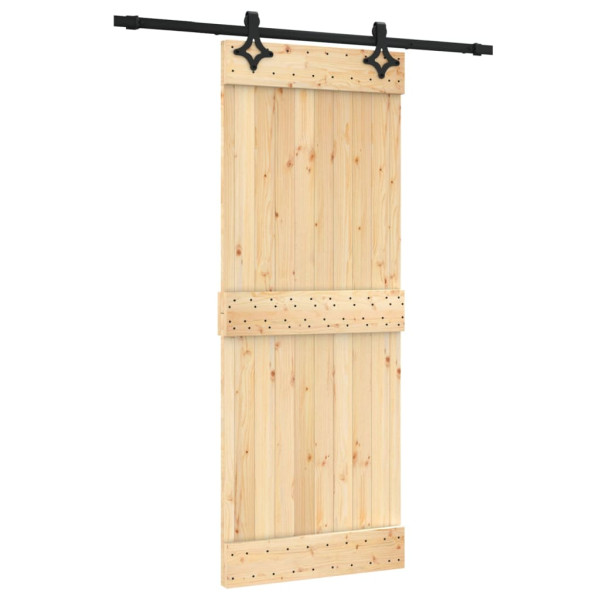 Puerta corredera con herrajes madera maciza de pino 80x210 cm M 2