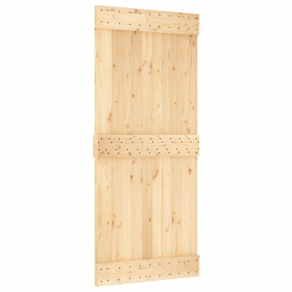 Puerta corredera con herrajes madera maciza de pino 90x210 cm M 3