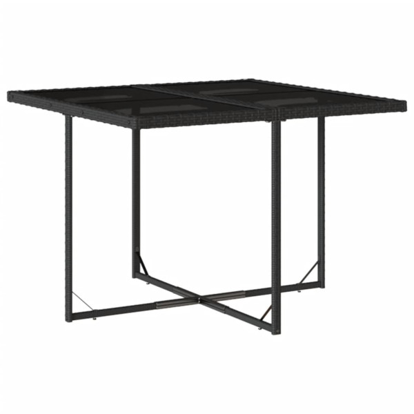 9 pcs conjunto de jantar p/ jardim c/ almofadões vime PE preto M 3