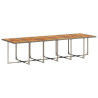 Set comedor de jardín 17 pzas y cojines ratán sintético gris 3