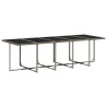 Set de comedor de jardín 11 pzas y cojines ratán sintético gris 4