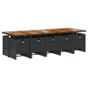 Set de comedor jardín 11 pzas con cojines ratán sintético negro 3